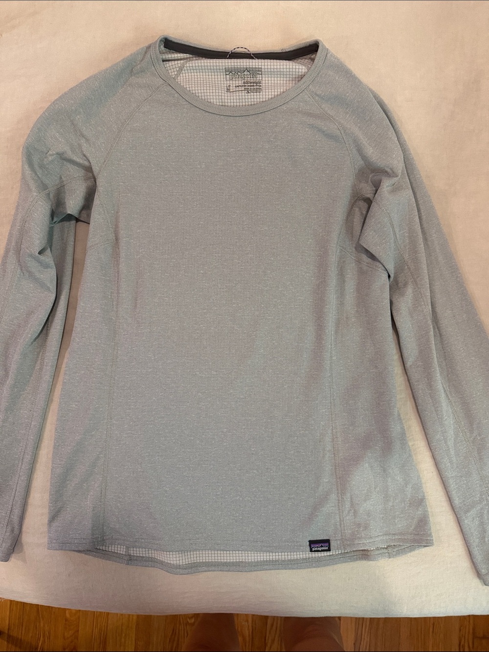 Patagonia Light Gray Long-Sleeve Performance Tee